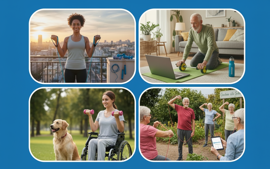 Esercizi quotidiani accessibili con strumenti per il fitness portatili di GymoItalia